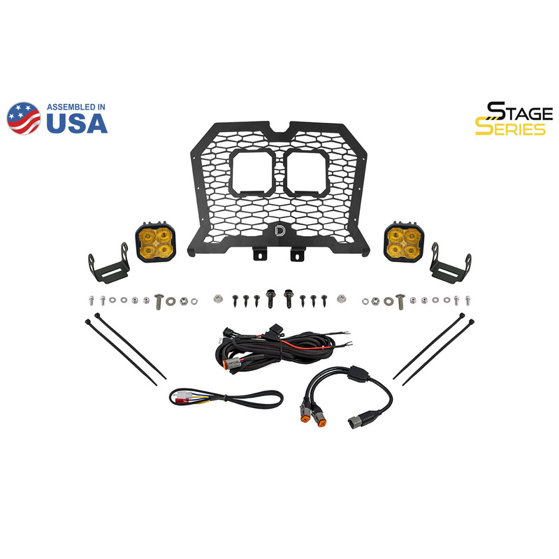  Diode Dynamics - Stage Series LED Grille Kit for2019-2024 Polaris RZR XPSport Yellow Combo